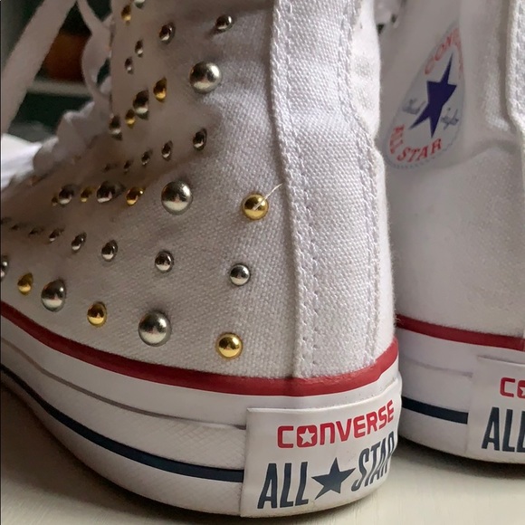 Studded white high top converse - Picture 5 of 5